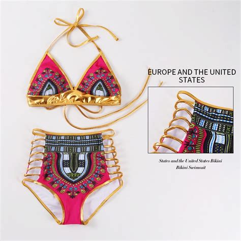 summer african style straps two pieces bath suits bikini set sexy