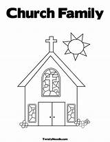 Church Printable Coloring Pages Buildings Architecture Children sketch template