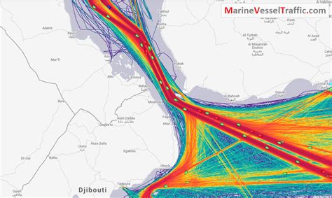 bab el mandeb strait ships marine traffic  map shiptrafficnet