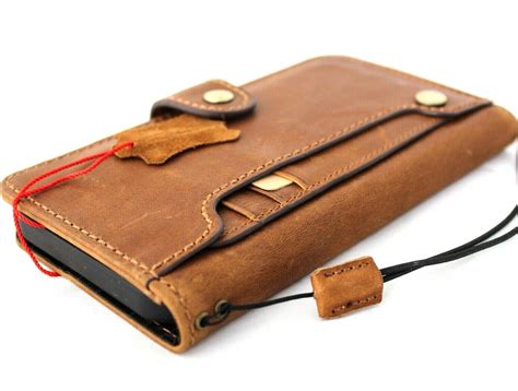 genuine soft tan leather case  apple iphone  pro max book wallet daviscase