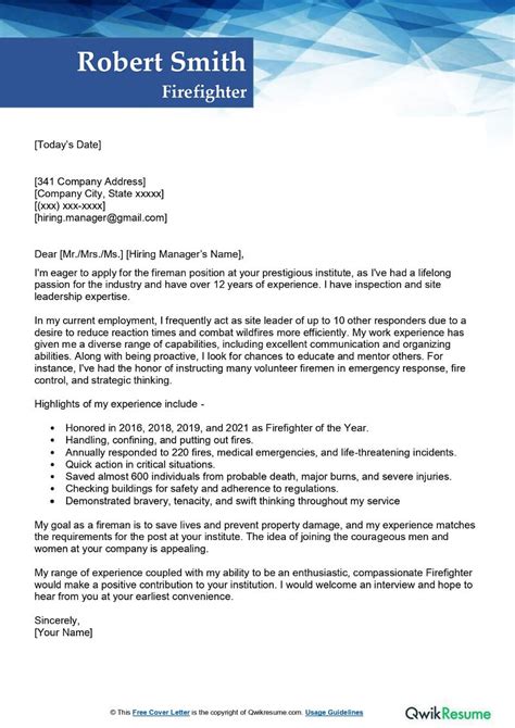 firefighter letter  interest template microsoft word  word template