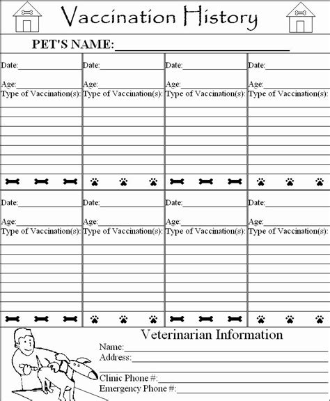 dog vaccination record template