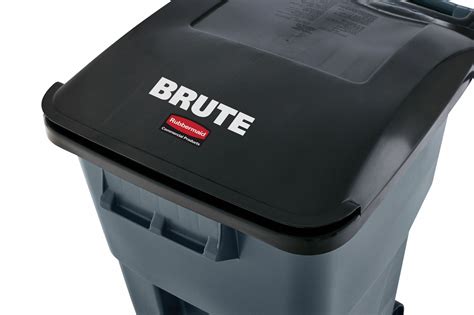 rubbermaid commercial products rollout trash  bruter gray  gal capacity   wddia