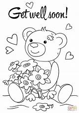 Soon Coloring Well Pages Cute Better Feel Printable Cards Card Kids Bear Teddy Hope Color Colouring Supercoloring Sheets Wishes Printables sketch template