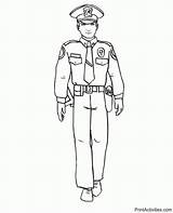 Police Coloring Officer Pages Uniform Policeman Print Color Drawing Kids Clipart Navy Job Office Jobs Popular Coloringhome Comments Coloringtop sketch template