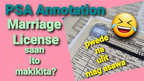 Psa Annotation Of Marriage Certificate Marriage License Writen In