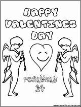 Coloring Valentine Angels Fun sketch template