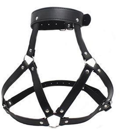 leather chastity bra temptress bdsm bondage chained collar sex toys for