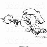 Laser Cartoon Coloring Girl Tag Gun Shooting Playing Vector Outlined 1024 1kb Ron Leishman sketch template