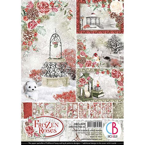 ciao bella frozen roses a4 paper pad cbcl039