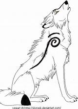 Howling Wolf Wolves Drawing Sketches Moon Drawings Rocket Wings Cool Deviantart Simple Coloring Getdrawings Template Pages Sketch sketch template