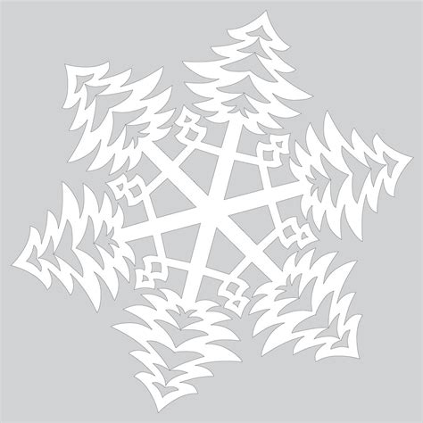 paper snowflake  bushy christmas trees pattern cut  template