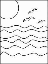 Colorir Wave Cartoon Desenhos Mares Olas Ondas Oceanos Ius sketch template