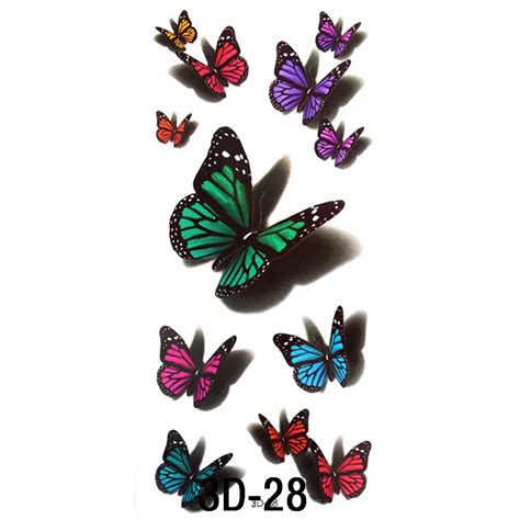 amazing butterfly 3d temporary tattoo body art flash tattoo stickers 19