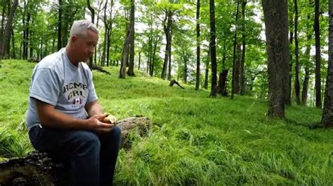 man sits alone in forest suddenly finds himself surrounded by