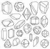 Crystals Line Crystallography Geometry Dibujo Shapes Cristales Geometricism Coloriages Gemas доску выбрать Monochrome Forms sketch template
