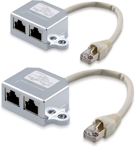 kwmobile  network cable splitter    network adapter rj female   female port cat