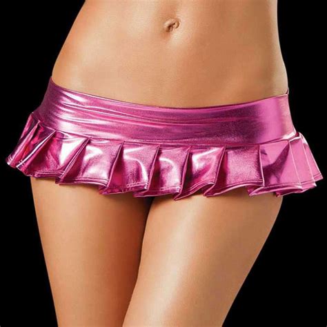 2016 Sexy Latex Skirt Women Pvc Pole Dancing Club Wear Short Skirts 10