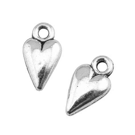wysiwyg pcs xmm antique silver color heart charms tiny heart charms mini heart charm