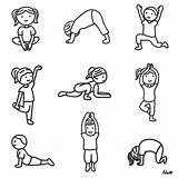 Yoga Kids Posizioni Bimbi Colorare Fizyczne Wychowanie Infanzia sketch template