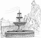 Fountain Drawing Barney Hedrick Sketch Water Prattville Drawings Sketches Coloring Fineartamerica Wall 31st Uploaded Which sketch template