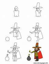 Guy Fawkes Coloring Draw Pages Printable sketch template