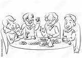 Family Eatting Coloring Pages Template Sketch sketch template
