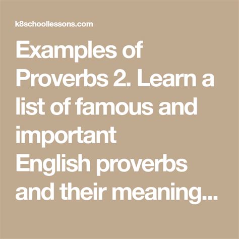 examples  proverbs  learn  list  famous  important english