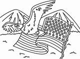 Flag Coloring Pages Printable American Eagle Print America sketch template
