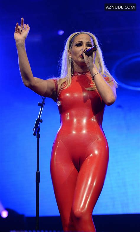 sarah harding sexy performing at manchester pride in red