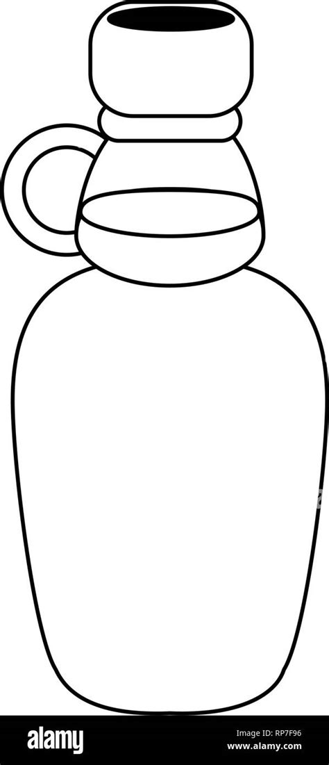 honey bottle cartoon symbol black  white stock vector image art