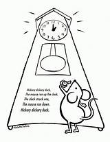 Coloring Hickory Dickory Dock Pages Clock Clipart Mouse Illustration Clip Related Went Library Adults Coloringhome Comments sketch template