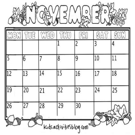 printable monthly calendar november printable world holiday