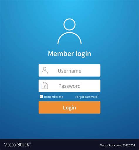 login form website ui account screen page vector image