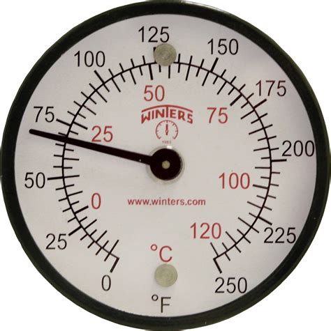 winters tmt series steel dual scale surface magnet thermometer  dial