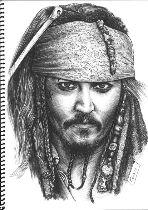 captain jack sparrow ballpoint  drawing pirates