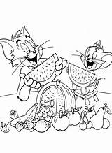Tom Jerry Coloring Pages Fruit Eating Together Og Kids Und Choose Board sketch template