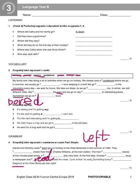 ec a2 tests language test 3b pdf