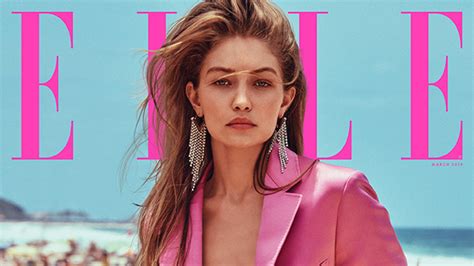 gigi hadid braless in pink blazer see pics from her sexy photoshoot hollywood life