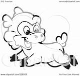 Lamb Outline Running Coloring Illustration Royalty Clipart Rf Lal Perera sketch template
