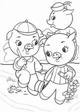 Coloring Pages Pigs Little Three Duck Daisy Fantastic Four sketch template