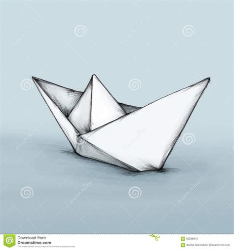simple paper boat stock illustration image