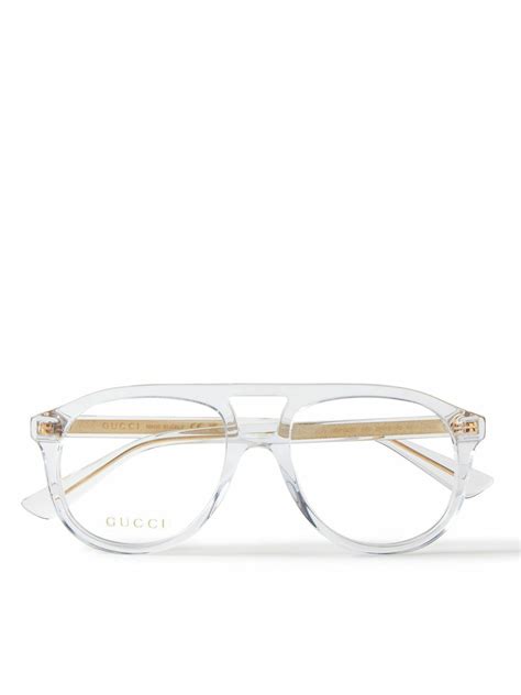 Gucci Eyewear 80s Monaco Aviator Style Acetate Optical Glasses Gucci