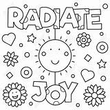 Joy Radiate Vecteur Coloration Joie sketch template