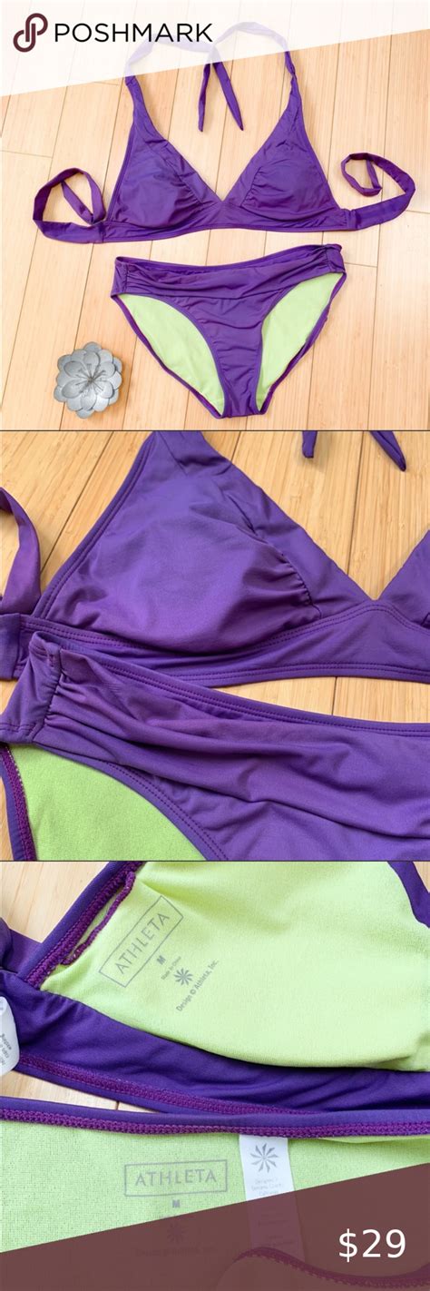 Athleta Shirrendipity Purple Bikini Bathing Suit M Bathing Suit