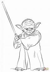 Yoda Coloring Wars Star Pages Printable Lightsaber Drawing Kids Print Supercoloring Sheets Clipart Color Characters Boys Do Book Draw Library sketch template