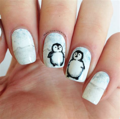 penguin nails nail art  nailthatdesign nailpolis museum  nail art