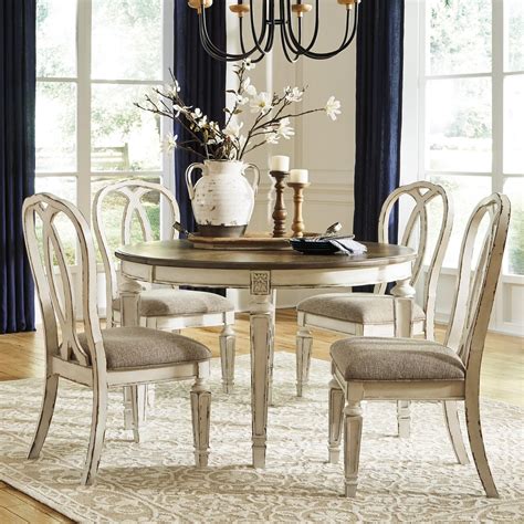 signature design  ashley realyn  piece  table  chair set royal furniture dining