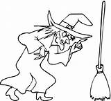 Coloring Pages Witch Broom Witches Halloween Kids Broomstick Her Cute Coloring4free Printable Color Legs Template Getcolorings Cat sketch template