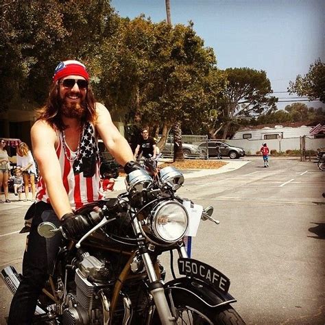 Drew Newman Full Thick Dark Beard Motorcycle Biker Long Hair Bikers